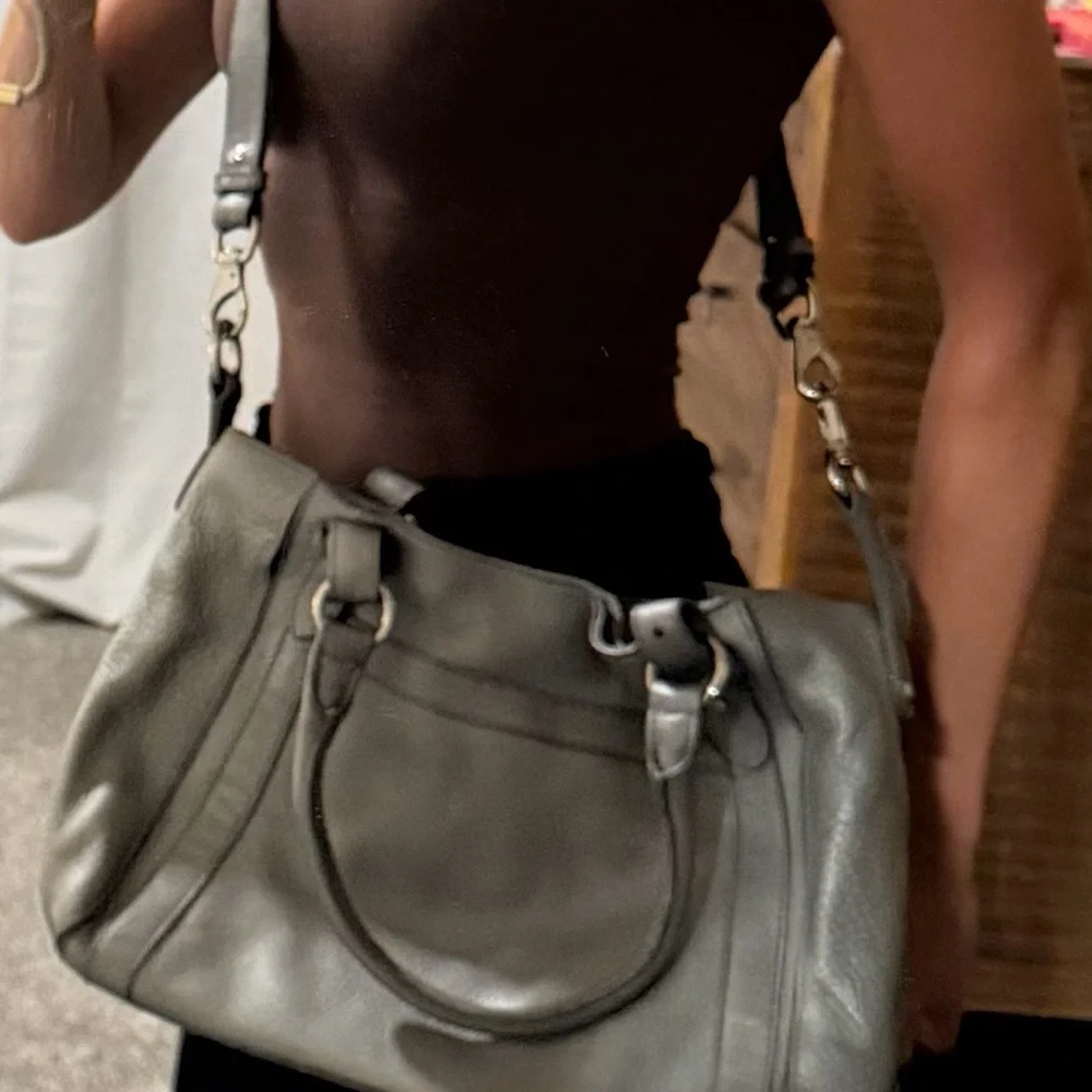Cole Haan Pebble Leather Shoulder Bag in Grey